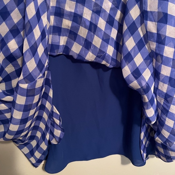 Diane von Furstenberg Blue & White Check Mini Tent Dress 100% Silk - Picture 10 of 16